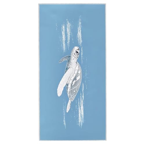 Strandtuch XXL - 80 x 160 cm Mikrofaser Handtuch Groß, Sandfrei Schnelltrocknend & Leicht Strandhandtüch, Microfaser Strandtuch mit Tasche für Strand Urlaub, Ideal für Frauen Männer (Schildkröte) A-38 von Lijahoo