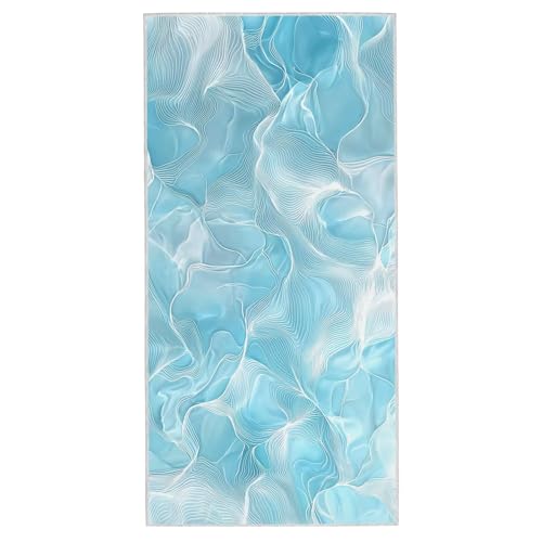 Strandtuch XXL - 90 x 180 cm Mikrofaser Handtuch Groß, Sandfrei Schnelltrocknend & Leicht Strandhandtüch, Microfaser Strandtuch mit Tasche für Strand, Schwimmen, Ideal für Frauen Männer (Blau) F-08 von Lijahoo