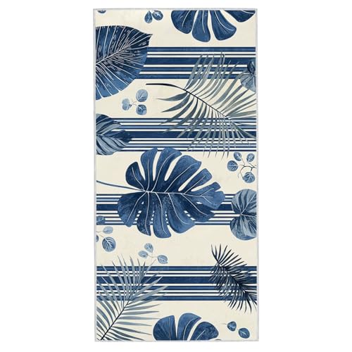 Strandtuch XXL - 90 x 180 cm Mikrofaser Handtuch Groß, Sandfrei Schnelltrocknend & Leicht Strandhandtüch, Microfaser Strandtuch mit Tasche für Strand, Schwimmen, Ideal für Frauen Männer (Blätter) S-37 von Lijahoo