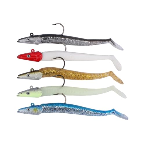 Lijiaxiuyc-101 Angelschnur 5 Stück weiche Angelköder 10 g/11 cm Wobbler Kunstköder mit Löffel Jig Angelgerät Meeresangeln von Lijiaxiuyc-101