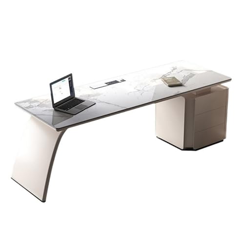 Lijiaxiuyc-101 Computertisch Chefschreibtisch, Büroschreibtisch mit Steinplatte und Ablageschrank, großer Schreibtisch, Arbeitsplatz for Geschäftsmöbel Schreibtisch für Homeoffice(M) von Lijiaxiuyc-101