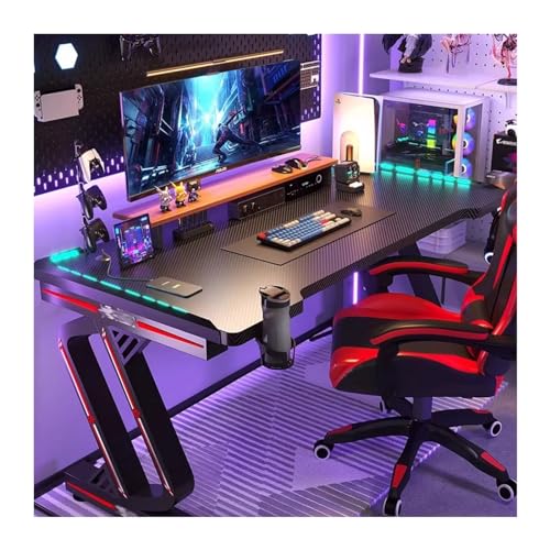 Lijiaxiuyc-101 Computertisch Original Carbon Fiber Desktop PC Tisch Schreibtisch Home Schlafzimmer Schreibtisch Live Spieltisch Gaming Tisch und Stuhl Set Schreibtisch für Homeoffice(100x60x75cm) von Lijiaxiuyc-101