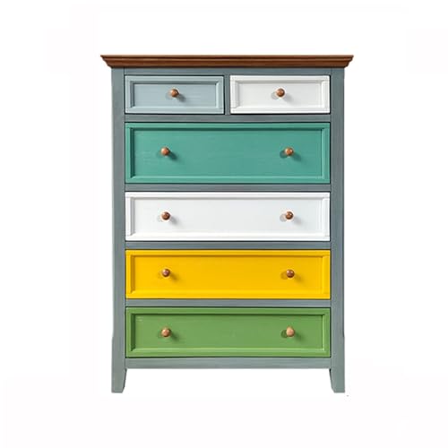 Lijiaxiuyc-101 Kommode Bunte Schubladenkommode – Schubladenkommode aus Holz – Organizer und Aufbewahrungsschrank for Flur – Eingangsbereich oder Wohnzimmer Schlafzimmeraufbewahrung(80 * 40 * 110cm) von Lijiaxiuyc-101