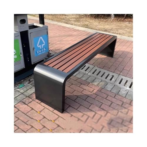 Lijiaxiuyc-101 Outdoor Bank Abgerundete Ecken Edelstahl Outdoor Park Stuhl Plaza Bank Gartenbank(Mittel) von Lijiaxiuyc-101