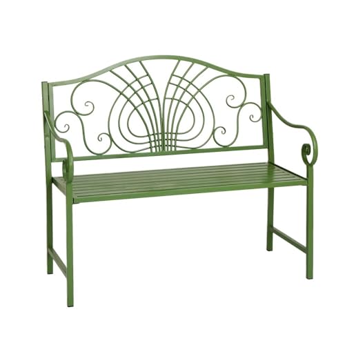 Lijiaxiuyc-101 Outdoor Bank Doppelte Gartenbank, Innenbalkon mit Eisenstuhl mit Rückenlehne, Sitzgelegenheiten for die Freizeit im Park im Freien Gartenbank von Lijiaxiuyc-101