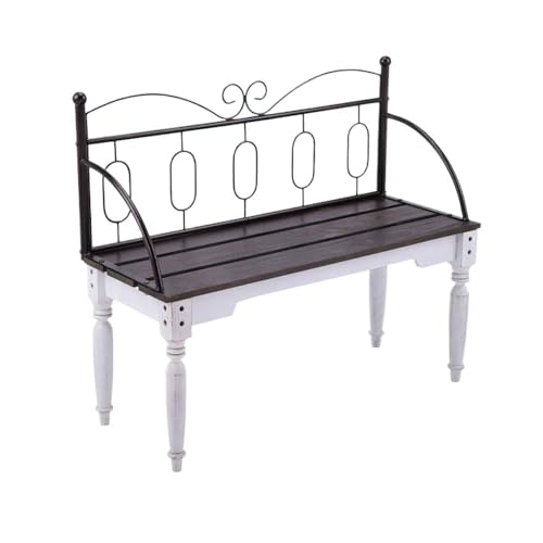 Lijiaxiuyc-101 Outdoor Bank Gartenbank, Möbelstuhl mit Eisenrückenlehne und Eichenlatten, Doppelsitzbänke for Balkon und Terrasse, for die Veranda im Garten Gartenbank von Lijiaxiuyc-101