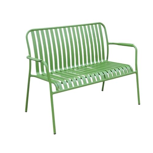 Lijiaxiuyc-101 Outdoor Bank Gartenbank mit durchbrochener Rückenlehne for den Außenbereich, Park-Doppelstuhl aus Aluminium, grün lackiert, for die Veranda im Balkonhof Gartenbank von Lijiaxiuyc-101