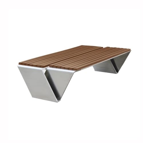 Lijiaxiuyc-101 Outdoor Bank Große Kunststoff-Holz-Rückenlose Außenbank Doppelbank Freizeitpark Außenbank aus Edelstahl Gartenbank von Lijiaxiuyc-101