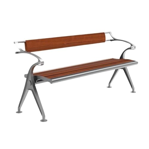 Lijiaxiuyc-101 Outdoor Bank Park-Außenstahlbank, Holzdoppelstuhl, Gartenterrassen-Lounge-Sitz mit Rückenlehne Gartenbank(Klein) von Lijiaxiuyc-101