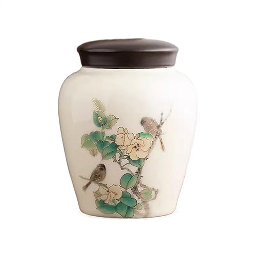 Lijiaxiuyc-101 Teedose Home Decor Crafts Lose Blatt Tee Vorratsdose Keramik Teedose Gast Vintage Chinesisches Zuckerglas Keramik Teedose(Groß) von Lijiaxiuyc-101