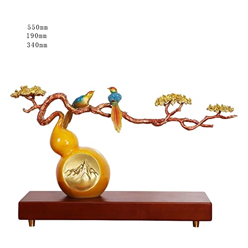 Lijiaxiuyc-101 Tischdekorationen Reines Kupfer Fu Mangshan Ornamente Kürbis Vogel Wohnzimmer Büro Feng Shui Ornamente Desktop-Dekor(55 * 19 * 34cm) von Lijiaxiuyc-101