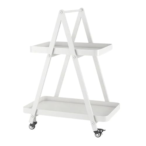 Lijiaxiuyc-101 Wohnzimmertisch Mobiles Wohnzimmer-Trolley-Sofa-Beistelltisch-Griff-Design, modernes Lagerregal im minimalistischen Stil mit Rädern Gartentisch(Weiß) von Lijiaxiuyc-101
