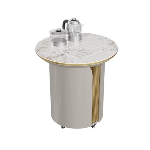 Lijiaxiuyc-101 couchtisch Mobiler Teewagen, Teetisch mit abnehmbarem Teetablett, Couchtisch mit Marmormuster for Wohnzimmer, Büro teetisch(Mittel) von Lijiaxiuyc-101