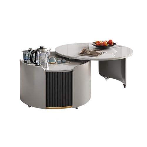 Lijiaxiuyc-101 couchtisch Runde Rock Slab Kung Fu Tee Tisch Moderne Bewegliche Tee Warenkorb Tee Machen Integrierte Wohnzimmer teetisch von Lijiaxiuyc-101