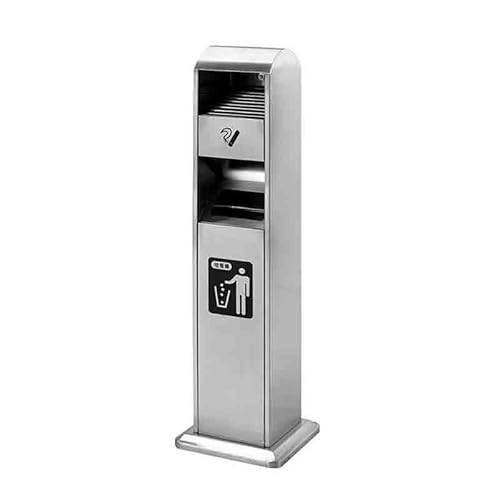 Lijiaxiuyc-101 standaschenbecher Vertikale silberne fixierbare Aschensäule for den Außenbereich, Mülleimer for Raucherbereiche, Edelstahl, Sammlung von Zigarettenstummeln außenaschenbecher von Lijiaxiuyc-101