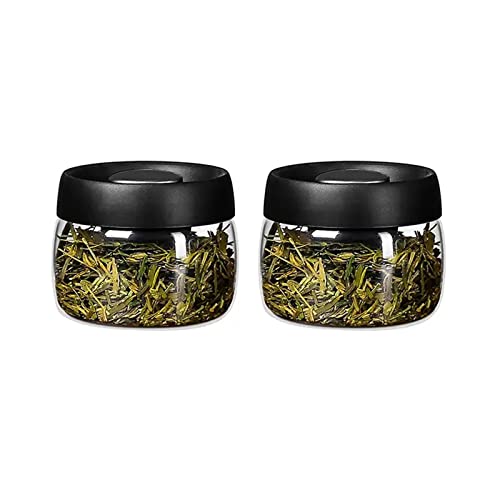 Teedose Klare Tee-Aufbewahrungsbehälter aus Glas, Kaffeebehälter mit vakuumversiegeltem Deckel, Küchenglasbehälter for Servieren von Lebensmitteln, Behälter for Teeblätter, Pulver, Gewürze, 2-teiliges von Lijiaxiuyc-101