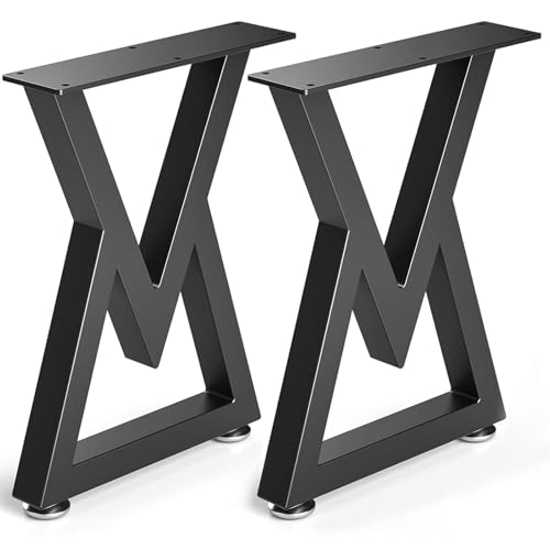 Likapop Tischbeine Metall Tischgestell Schwarz Tischbein Robust Tischkufen V-Form für Couchtisch, Esstisch, Schreibtisch, Sitzbank (H40cm x W30cm, 2 Stück) von Likapop