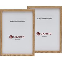Premium-Bilderrahmen 2Er Set Aus Eiche in Din A4 Und A3 Echtholz, Posterrahmen Mit Kunstglasscheibe, Hoch - Querformat Aufhängbar Premium-Bilderrahmen 2Er Set Aus Eiche in Din A4 Und A3 Echtholz, Posterrahmen Mit Kunstglasscheibe, Hoch - Querformat Aufhängbar von Likarto