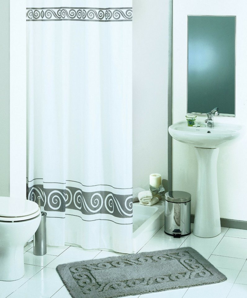 LikeKa Duschvorhang Textil Anti-Schimmel wasserdicht Schimmelresistent 120 cm Breit, Breite 120 cm, Anti-Schimmel Beschichtet, Waschbar 40°C von LikeKa