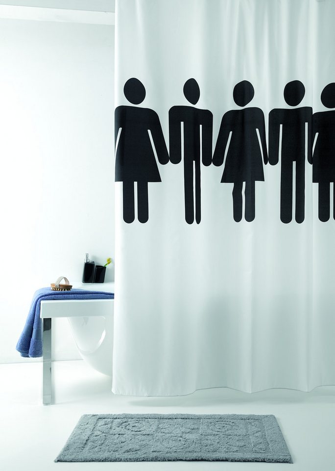 LikeKa Duschvorhang Textil Anti-Schimmel wasserdicht Schimmelresistent 120 cm Breit, Breite 120 cm, Anti-Schimmel Beschichtet, Waschbar 40°C von LikeKa