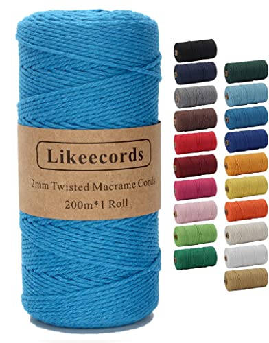 Likeecords Beiges Spitzenseil, buntes Spitzenseil, Baumwollseil, Spitzengarn, bunter Baumwollfaden, Pflanze zum Aufhängen, Handwerk, Handwerk, Stricken von Likeecords