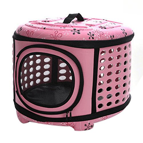 Trageboxen, Likeluk Faltbare Hundebox Haustier Transportbox Klappbar Autobox gepolstert Katzen Henkel Tragetasche,46×35×30cm von Likeluk