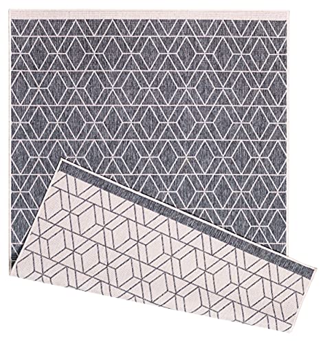 Likewise Matting Wendbarer Teppich für drinnen und draußen, 230 x 160 cm, Rautenmuster, Grau von Bruce Starke
