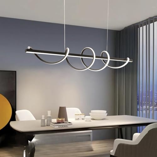 Likflyer Deckenlampe Dimmbar Wohnzimmerlampe, Pendelleuchte Esstisch LED Dimmbar Deckenleuchte Esstischlampe mit Fernbedienung, Dekorative für Schlafzimmer Wohnzimmer Büro Arbeitszimmer von Likflyer