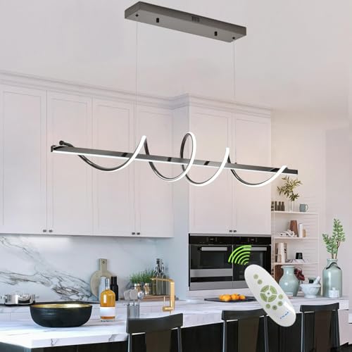 Likflyer Hängelampe LED Pendelleuchte Esstisch, Hängeleuchte Dimmbar Esstischlampe 3000K-6000K, (Galvanisiertes Schwarz) von Likflyer