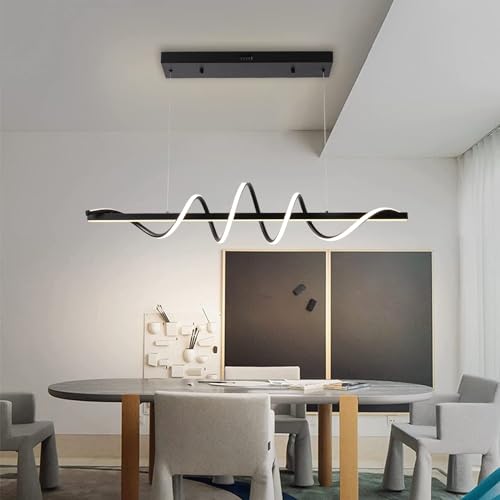 Likflyer Pendelleuchte LED Pendellampe Dimmbar mit Fernbedienung, Hängend Höhenverstellbar Esstischlampe, Deko Decke Pendellamp, für Küche Wohnzimmer Büro Esszimmer Bar von Likflyer