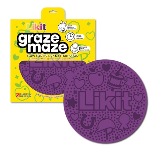 Likit Graze Labyrinth Pferde-Leckmatte | Verwendung mit leckerer Likit Graze Paste | Hilft Langeweile zu lindern und langsames Füttern (lila) von Likit
