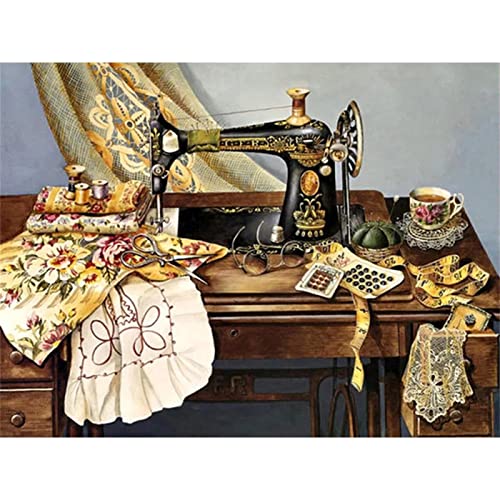 Likixin 5D Diamond Painting NähmaschineDiamant Painting Set, DIY Daiments Painting Vollbohrer Kit, Malen Nach Zahlen Erwachsene Kinder, Büro Eingang Wand Wohnzimmer Schlafzimmer Dekoration, 50x70cm von Likixin