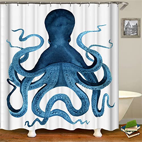 Likixin Duschvorhang 100x180cm Krake Duschrollo Anti-Schimmel, Duschvorhänge Wasserdicht, 3D Outdoor Vorhang Waschbar, Schnell Trocknend Polyester, Extra Lange Badezimmer gardinen mit 12 Haken Likixin Duschvorhang 100x180cm Krake Duschrollo Anti-Schimmel, Duschvorhänge Wasserdicht, 3D Outdoor Vorhang Waschbar, Schnell Trocknend Polyester, Extra Lange Badezimmer gardinen mit 12 Haken von Likixin