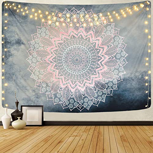 Likiyol Mandala Tapisserie Grau Rosa Tapisserie Hippie Bohemian Floral Tapisserie Wandbehang für Zimmer Schlafzimmer Likiyol Mandala Tapisserie Grau Rosa Tapisserie Hippie Bohemian Floral Tapisserie Wandbehang für Zimmer Schlafzimmer von Likiyol