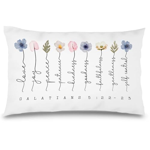 Kissenbezug mit Bibelvers 30,5 x 50,8 cm, religiöser Kissenbezug für Schlafzimmer, Wohnzimmer, christliches Geschenk für Frauen, Glaube von Likjad