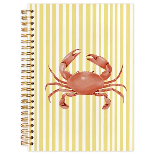 Likjad Coastal Beach Crab Spiral Notebook Journal 5.5x8.3, Ocean Beach Journals for Writing, Crab Gifts, Yellow Striped Ocean Hardcover Notebooks for Note Taking Likjad Coastal Beach Crab Spiral Notebook Journal 5.5x8.3, Ocean Beach Journals for Writing, Crab Gifts, Yellow Striped Ocean Hardcover Notebooks for Note Taking von Likjad