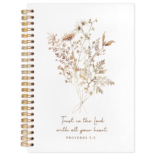 Likjad Spiral-Notizbuch, christliches Blumenmuster, 14 x 21 cm, Bibelvers "Trust the Lord", christliches Geschenk für Frauen, religiöse Bibel, Hardcover-Notizbücher für Notizen Likjad Spiral-Notizbuch, christliches Blumenmuster, 14 x 21 cm, Bibelvers "Trust the Lord", christliches Geschenk für Frauen, religiöse Bibel, Hardcover-Notizbücher für Notizen von Likjad