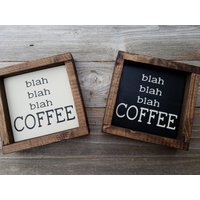 Bla Bla Kaffee Rustikale Holz Gestalteten Zeichen von LilRusticSignShoppe