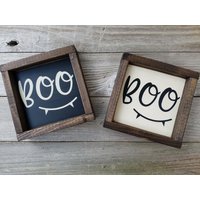 Boo - Rustikale Holz Gerahmt Mini Zeichen von LilRusticSignShoppe