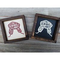 Du Serious Clark? - Rustikale Holz Gerahmt Mini Zeichen Weihnachtsurlaub Lustige Weihnachten Urlaub Dekor von LilRusticSignShoppe