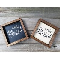 Einfach Gesegnet Holz Gestalteten Mini-Zeichen - Rustikalen Urlaub Dekor von LilRusticSignShoppe