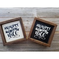 Frech Oder Nett - Rustikale Holz Gestalteten Mini-Zeichen Humorvolle Urlaub Dekor von LilRusticSignShoppe