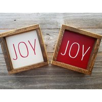Freude - Rustikale Holz Gerahmt Mini Zeichen Urlaub Weihnachten Dekor von LilRusticSignShoppe