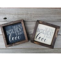 Geheime Zutaten Ist Immer Liebe Rustikale Holz Gerahmt Mini Zeichen von LilRusticSignShoppe