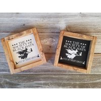 Gesellschaft Der Schwarzen Hüte - Rustikale Holz Gestalteten Mini Zeichen von LilRusticSignShoppe