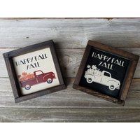 Glücklicher Herbst Ya'll, Roter Lkw, - Urlaub Dekor Rustikale Holz Gerahmt Mini-Zeichen Glücklicher Herbst Ya'll, Roter Lkw, - Urlaub Dekor Rustikale Holz Gerahmt Mini-Zeichen von LilRusticSignShoppe