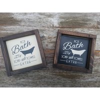 Heiße Bad Rustikale Holzschild - Gerahmt Mini-Zeichen Badezimmer Dekor Vintage Zeichen von LilRusticSignShoppe