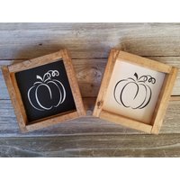 Herbst Kürbis - Rustikale Holz Gerahmt Mini Zeichen von LilRusticSignShoppe