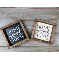 Home Sweet - Holz Gerahmt Mini Zeichen von LilRusticSignShoppe