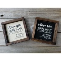 Ich Liebe Dich Mehr Als Gestern - Rustikale Holz Gerahmt Mini Zeichen von LilRusticSignShoppe